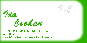 ida csokan business card